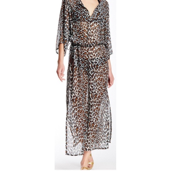 Tory Burch Reva Long Caftan Silk Size Small - Picture 1 of 7